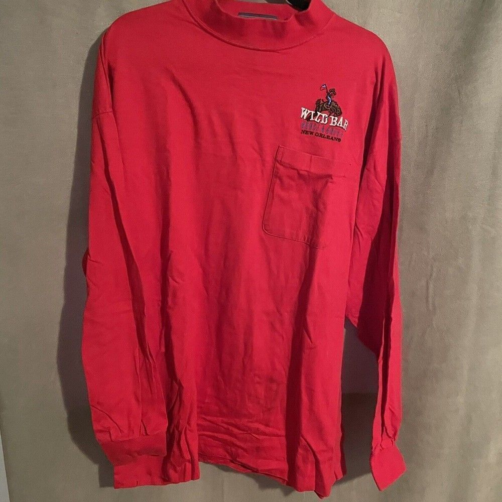 Vintage Wild Bar Bourbon Street New Orleans Men Size XXL Long Sleeve Red Turtle